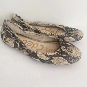 Sam Edelman Felicia Flats Ballerina Ballets Phyton  Animal Print Leather…